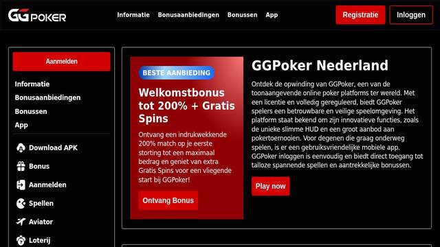 GGPoker Nederland casino screenshot
